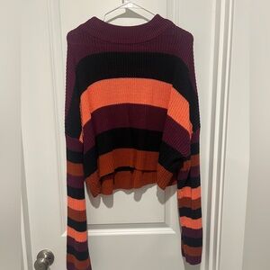 Express Bold Striped Cowl Neck Sweater